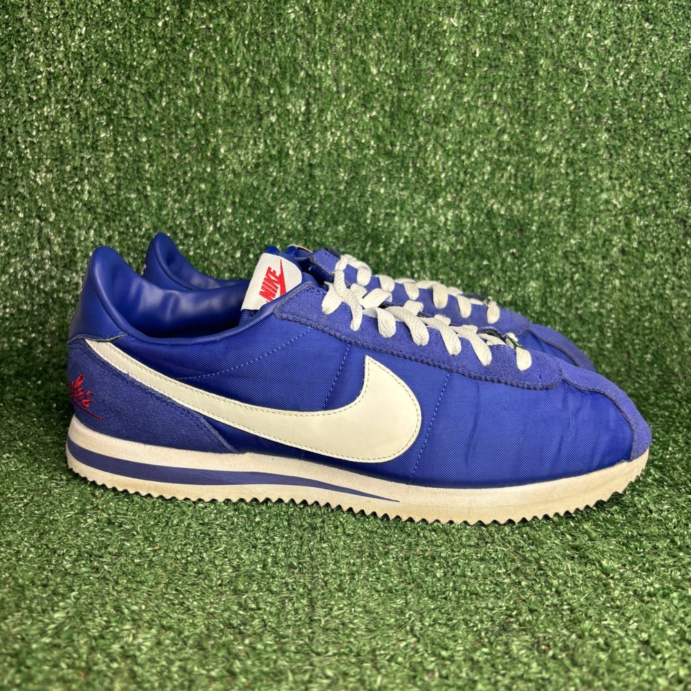 Nike Cortez Basic Los Angeles Nylon Suede Retro Classic Sneakers Blue Mens Sz 10